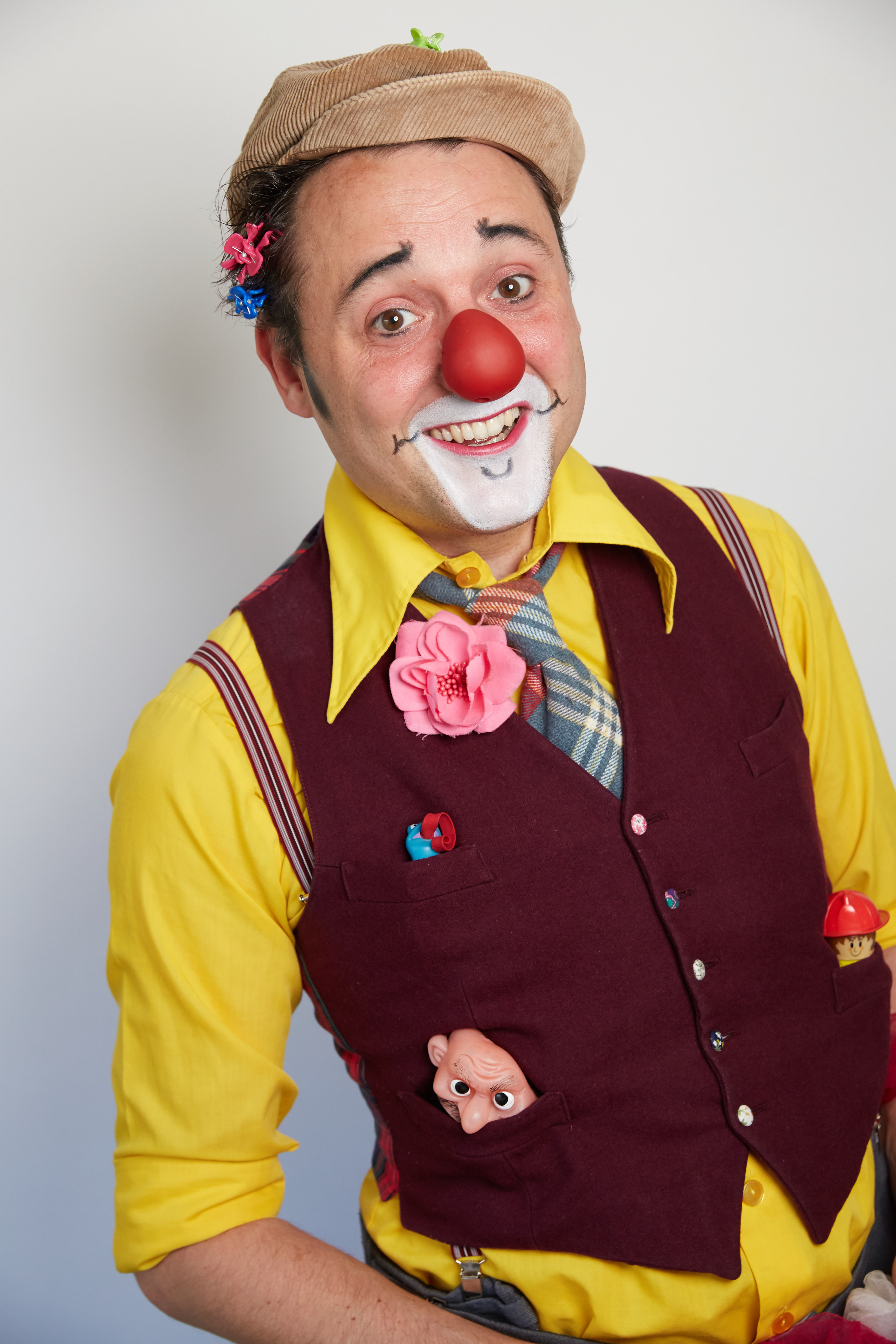 Ein Porträt von dem Clown Hubert von Hinten 